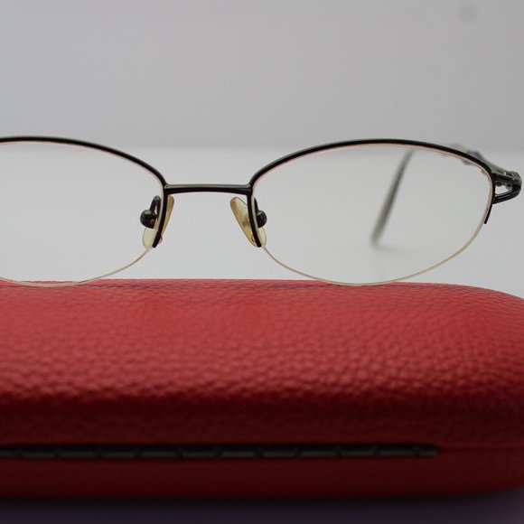 Saks Fifth Avenue S5A 171 Gunmetal P99 Semi Rim Metal Eyeglasses Frame 52-18-135 - Picture 2 of 11